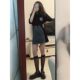 Large -size summer pear -shaped body contrasting denim body skirt high waist high -waisted small people A -line thin hip short skirt children