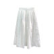 Korean style white elastic waist casual splicing skirt for women in summer fashion loose and fashionable A-line large sway midi skirt