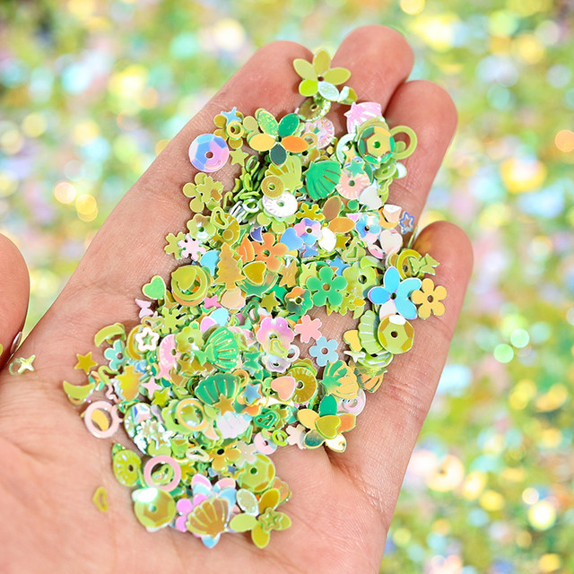 Plum Blossom Box Color Small Sequins Diy Material Pack Accessories Macaron Color Mixed Handmade Decorative Quicksand Fillet
