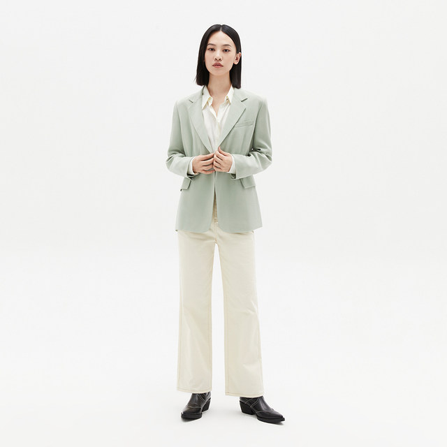 Lily new women's cool acetic acid sagging solid color casual suit outer ...