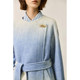LILY new winter women's light luxury mulberry silk rabbit fur gradient double-sided printed wool double-sided wool coat
