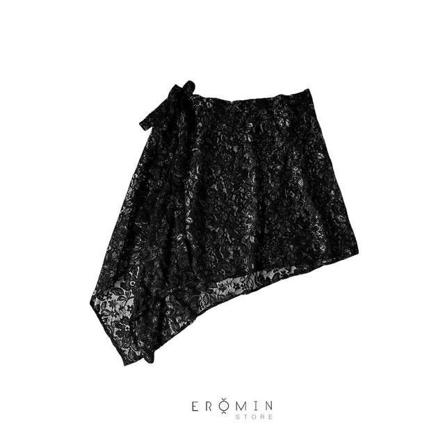 Street dance lace ass curtain one-piece cover skirt lace-up layered skirt women's retro irregular apron far curtain