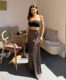 Street temperament hot girl gray brown tone leopard printing fishtail half -body skirt spring and summer sexy temperament versatile long skirt
