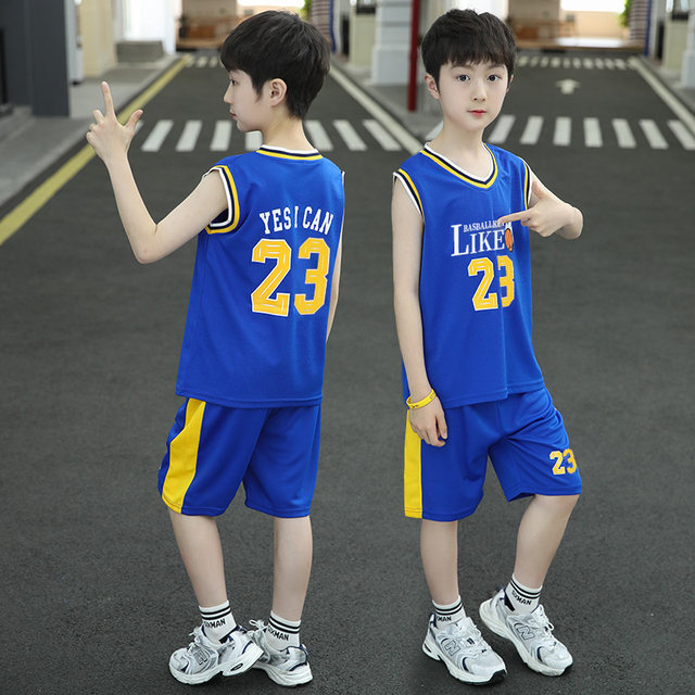 Boys basketball suit set Summer thin 2025 new Chinese big children sports summer children's clothing vest fast dry clothes