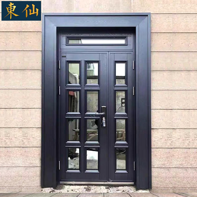 别墅大门进户门定制子母门玻璃防盗门家用乡村入户门农村自建房门