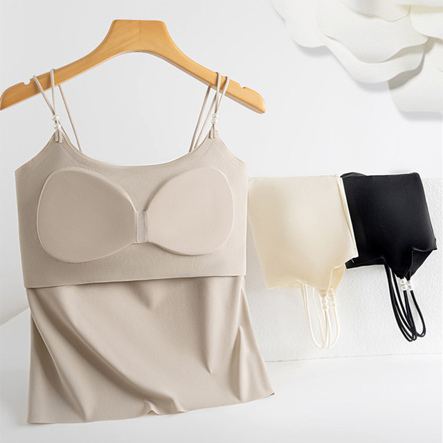 
Beautiful back suspender with chest pad bra in one-piece interior 2025 new base vest for women in summer wear cool top
