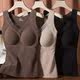 Graphene thermal vest for women in autumn and winter plus velvet and thickened heating velvet with chest pad integrated fixed cup underwear