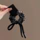 
Retro pattern black small intestine circle high-end texture hair rope headwear 2025 new bow knot ponytail headband