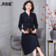 
2025 new dignified and high-end autumn and winter skirts for mothers, slim and slim bottoming, elegant long-sleeved dresses for women