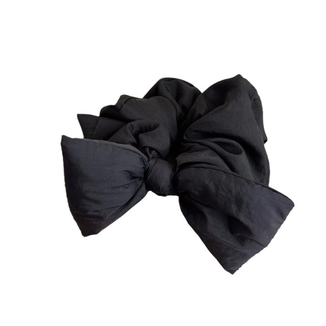 South Korea's Dongdaemun new foam cotton bow hair tie high-end pleated pillow hair rope low ponytail leather case