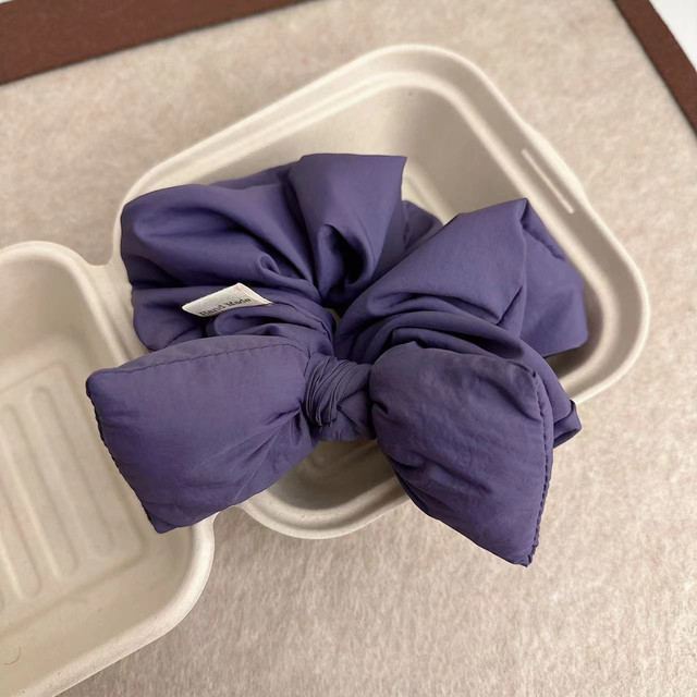 South Korea's Dongdaemun new foam cotton bow hair tie high-end pleated pillow hair rope low ponytail leather case