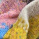 Season clearance~ Contrast color loose mohair sweater for women in autumn round neck Korean sweet lazy knitted sweater
