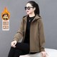 
Enhu 2025 autumn and winter new style velvet hooded cardigan top middle-aged and elderly mother's loose slim coat