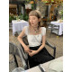 Chenmi Fan Lace sling top for women short slim design summer white sleeveless shirt