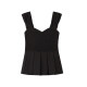 Chenmi Fan Design-sensory square collar waist-closing shirt for women's new summer jacquard collarbone suspender sleeveless top shirt