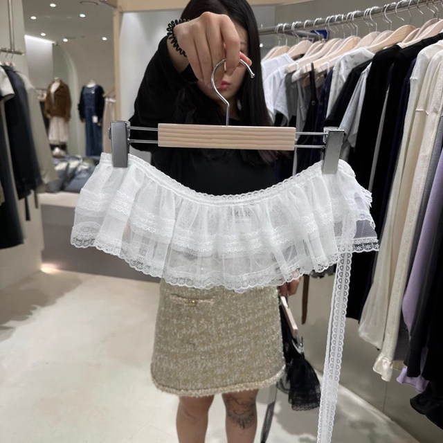 2025 spring and summer new age-reducing lace versatile skirt with buttock curtain for women's outer tower short skirt