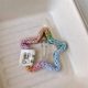 Colorful braided plush star hair clip for women's forehead side bangs clip headdress broken hair bb clip five-pointed star hair card
