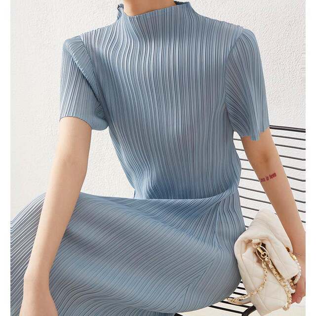 2025 Hot trade Sanzhai dress summer high sense thin new bronzing a word skirt pleated skirt temperament long dress women