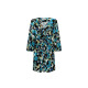 DVF V-neck plant print quarter sleeve short stretch knitted dress DS2R032