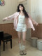 White sports shorts for women in summer thin 2025 new high waist casual versatile hot girl straight wide-leg pants hot pants