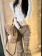 Moon embroidered gray V -neck long sleeve T -shirt women autumn and winter slimming hot girl short top top bottom shirt