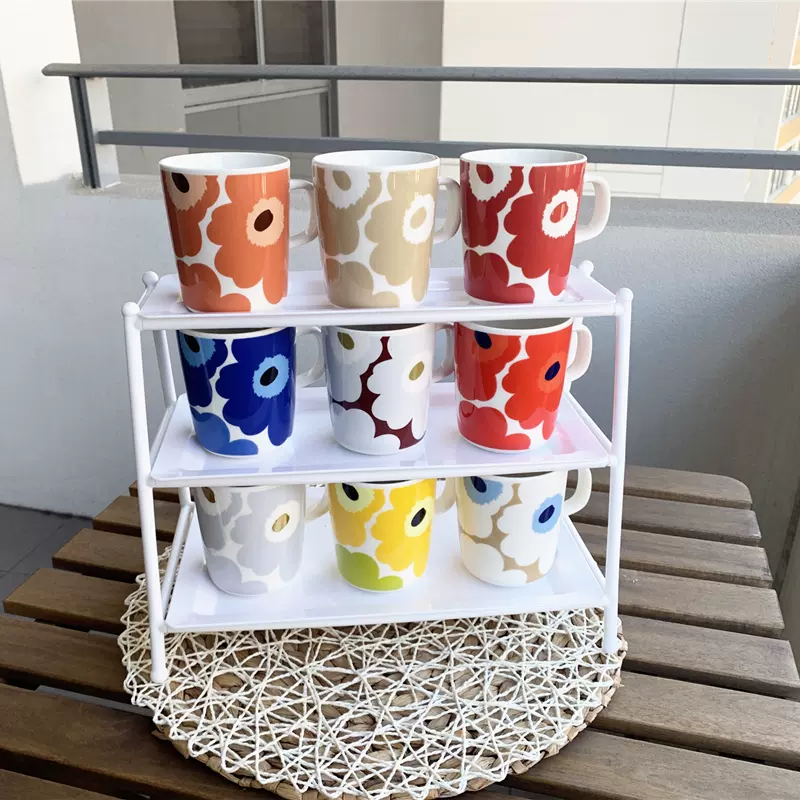 Marimekko Unikko 罂粟花马克杯陶瓷茶杯咖啡杯250ml北欧芬兰进口