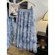 Puffy cake skirt for women 2025 new summer high waist retro tie-dye fairy-like mesh long skirt