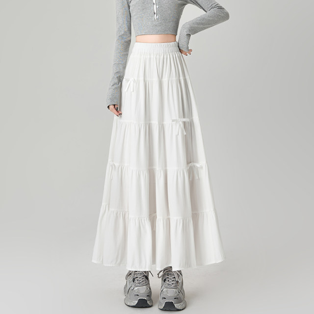 Women's 2025 new summer sweet age-reducing medium-length high waist drooping A-line large umbrella skirt