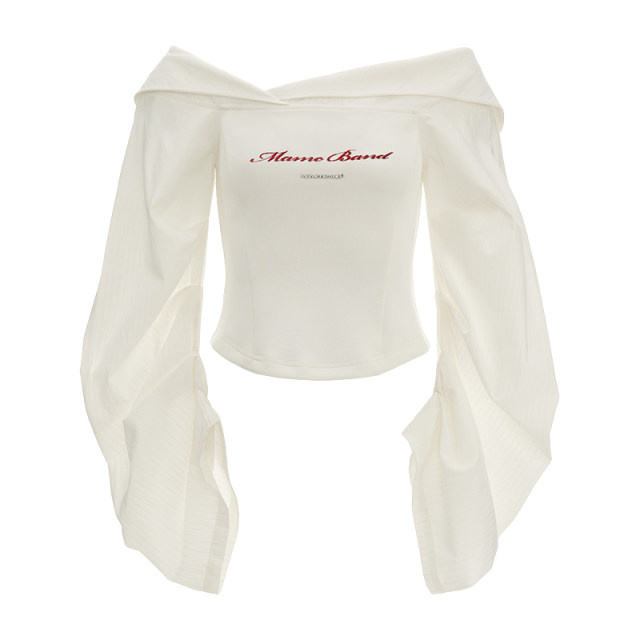 MAMC lantern sleeve white shirt women's tops in autumn fashion new waist-hugging high-end temperament long-sleeved shirt jacket