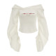 MAMC lantern sleeve white shirt women's tops in autumn fashion new waist-hugging high-end temperament long-sleeved shirt jacket