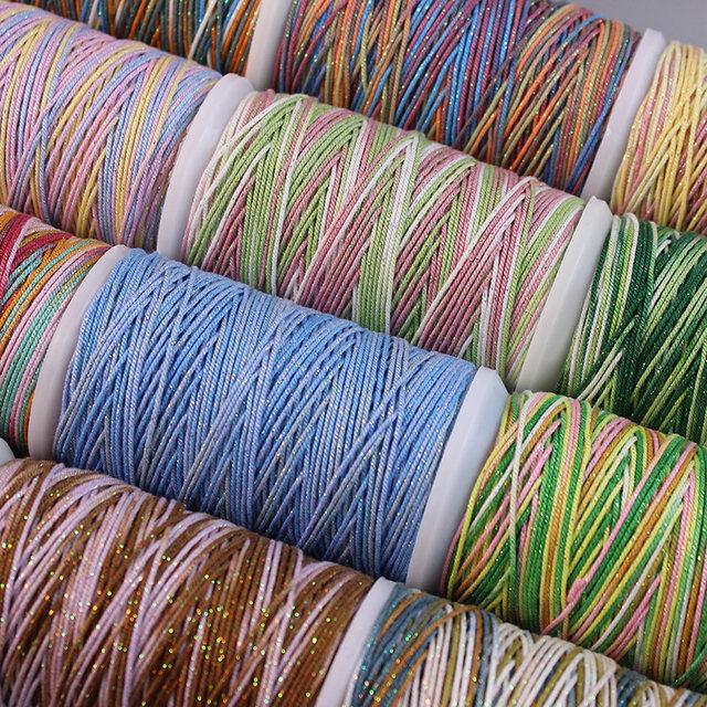 Hongyun Duo Starry Sky Segment Dyeing Hand-Rugged Cotton Line Hidden 18-Strip Hand-woven Necklace Bracelet Bodhi Beaded Cultural Line