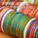 No. 72 jade thread encrypted segment dyed and gold DIY hand-woven braided bracelet gradient line five-color bracelet necklace pendant rope