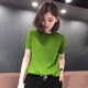 Ice silk knitted thin summer 2025 Korean version of candy multi-color T-shirt for women short-sleeved top loose base T-shirt