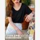 Modal cotton short-sleeved loose T-shirt for women in 2025 new V-neck T-shirt ice silk top summer green half-sleeved