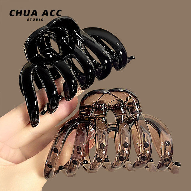 
A high-quality retro hair clipping pumpkin shark hair clip back of head clip high-value headgear