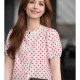 Summer thin fashion polka dot printed puff sleeve short-sleeved shirt for women in summer new breathable small fresh top