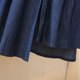 Large size women's elastic high waist tensile denim skirt summer fat mm irregular versatile ruffled A-line skirt