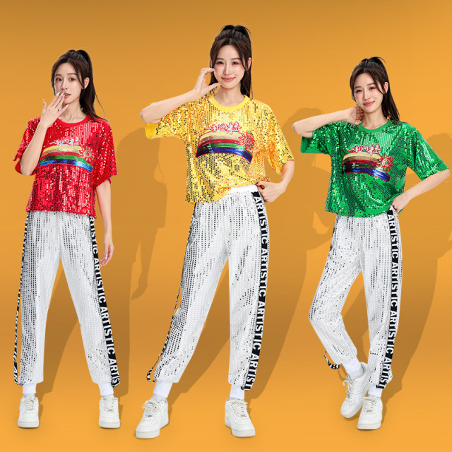 Jazz dance showing clothing cheerleader clothing women's suit Korean female group adult middle school students la la la fuck performance clothing
