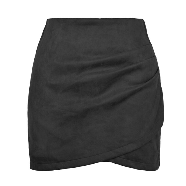 3 Amazon suede solid color hip-pack skirt autumn and winter pile pleated irregular zipper short skirt cross-border women's clothing 712
