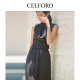 CELFORD2024 early autumn new product Japanese elegant textured jacquard sleeveless turtleneck set CWCO244111
