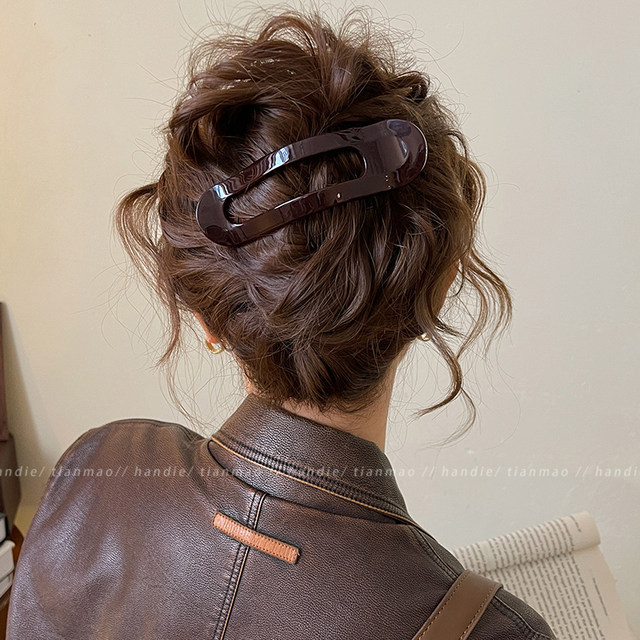 Simple temperament one-word hair clip for women 2025 new high-end duckbill clip large back head hair accessories autumn and winter