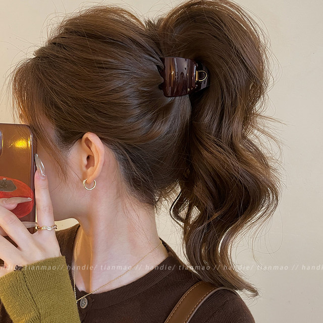 High ponytail fixed artifact hair clip female high-end 2025 new shark clip back of the head hair clip hair accessories