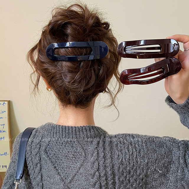 Simple temperament one-word hair clip for women 2025 new high-end duckbill clip large back head hair accessories autumn and winter