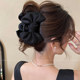 Temperament and high-end large satin bow hairpin for women with large hair volume, hairpins on the back of the head, shark clip headgear