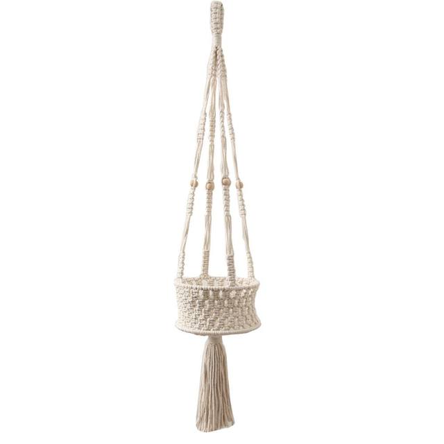 ins Nordic cotton rope woven flower basket potted green plant fruit hanging basket home gardening decoration mesh bag aerial pendant