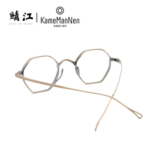 Wannian tortoise glasses KAMEMANen male geometric polygon Japanese handmade pure titanium myopia frame KMN-152
