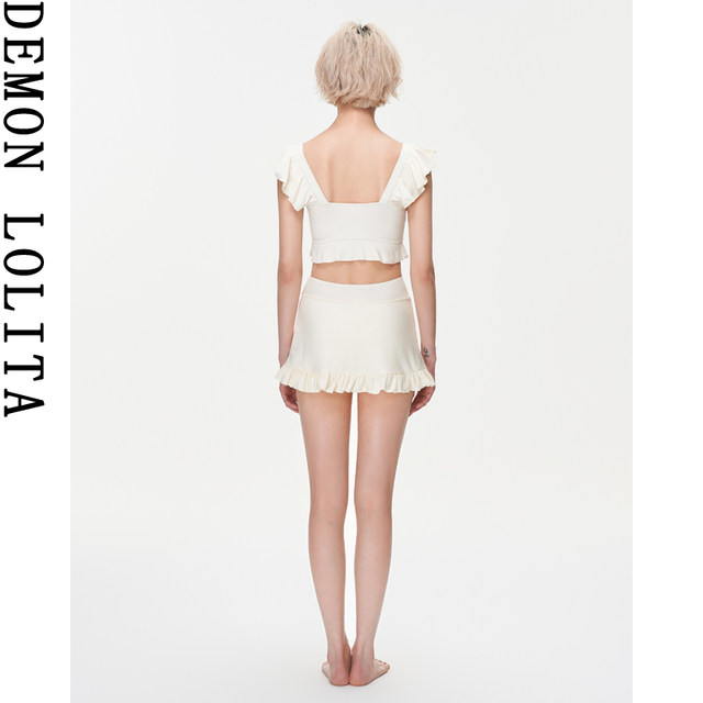 
Women's 2025 new ins split skirt style high waist slimming belly beautiful seaside vacation hot spring swimsuit