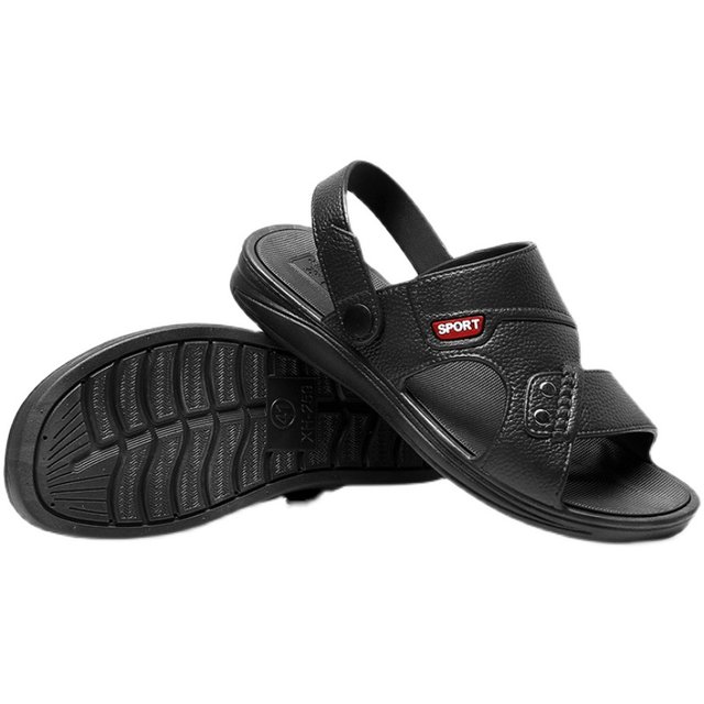Vietnamese rubber sandals men's summer plastic sandals beach dual-use thick-soled outer wear non-slip open toe breathable middle-aged