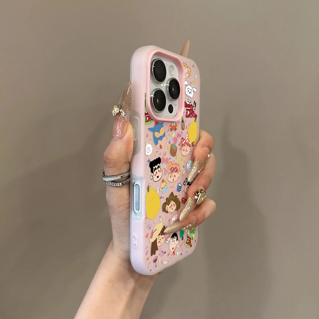 
The cute Xiaoxin family is suitable for Apple 16 promax mobile phone case, new 17 high-end iPhone 15/14pro frosted skin phone case 13/12/11 anti-fall shell protective cover for women