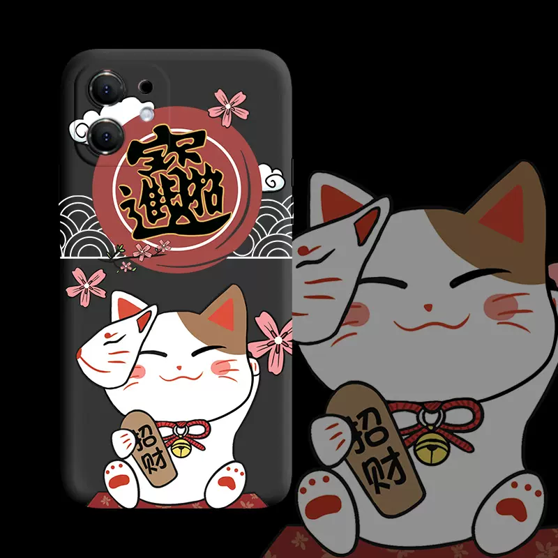 苹果11手机壳招财猫iphone苹果12 X Xr Xsmax招财进